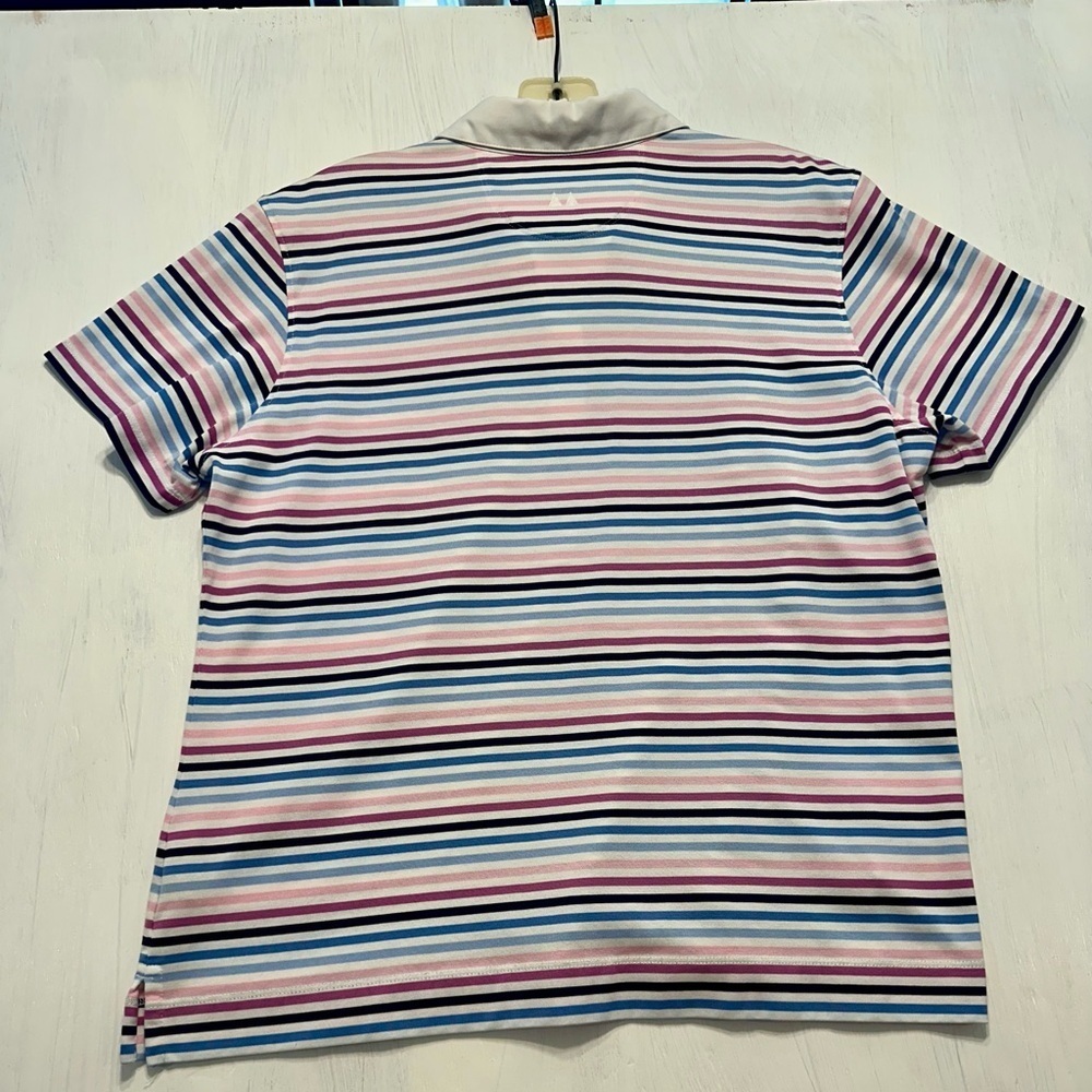 Greg Norman Womens XL Polo Shirt Multicolor Stripe Golf Activewear Cotton Blend - Picture 2 of 10